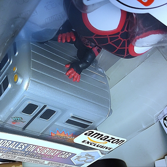 Funko Pop #774 Miles Morales Winter Suit Excl #21 Miles on Subway Train w Cases - Picture 3 of 13